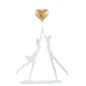 Pareja con corazón dorado en resina blanca de 27x6.5x37 cm Pareja con corazón dorado en resina blanca de 27x6.5x37 cm