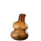 Vaso de vidro castanho 19x19x27 cm