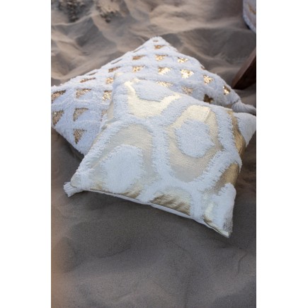 Coussin floches en coton blanc 40x60x12 cm