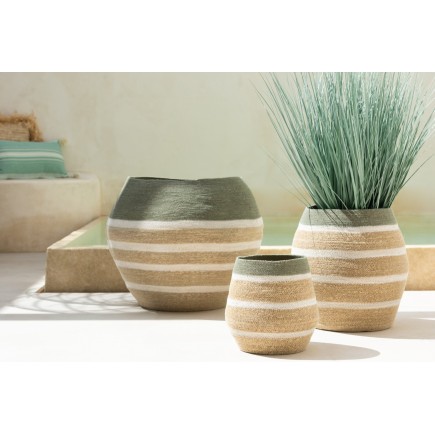 Pianta artificiale in plastica con vaso verde 82 cm
