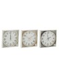 Horloge murale en plastique multicolore 40x40x4 cm (Lot de 3) Horloge murale en plastique multicolore 40x40x4 cm (Lot de 3)