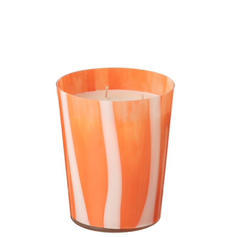 Bougie parfumée 68h dans verre orange 15x15x17 cm Bougie parfumée 68h dans verre orange 15x15x17 cm