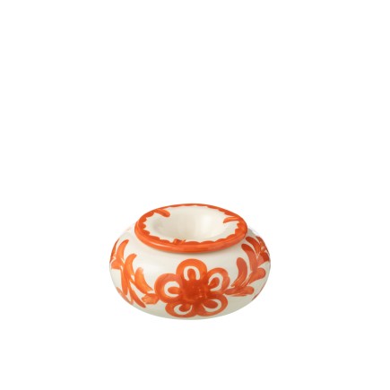Posacenere in ceramica arancione 14x14x7 cm