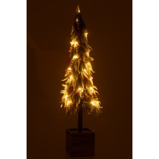 Albero di Natale in plastica rossa e verde 22x22x95 cm