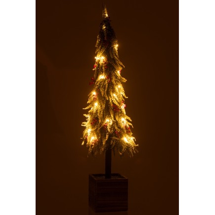 Árbol de Navidad de plástico rojo y verde 22x22x95 cm
