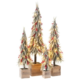 Sapin de Noël en platique rouge et vert 22x22x95 cm