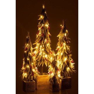 Albero di Natale in plastica rossa e verde 22x22x95 cm