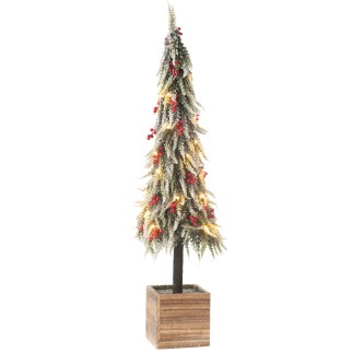 Albero di Natale in plastica rossa e verde 22x22x95 cm