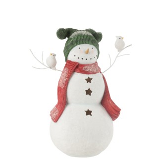 Boneco de neve em poliresina multicolorida 43,5 x 26 x 50 cm