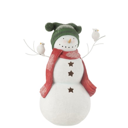 Boneco de neve em poliresina multicolorida 43,5 x 26 x 50 cm