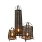 Lampada alta in tessuto nero 26x26x100 cm