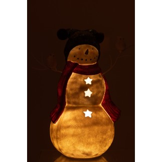 Bonhomme de neige en polyrésine multicouleur 43.5x26x50 cm