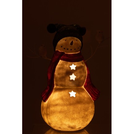 Bonhomme de neige en polyrésine multicouleur 43.5x26x50 cm