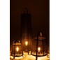 Lampada alta in tessuto nero 26x26x100 cm