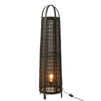 Lampada alta in tessuto nero 26x26x100 cm