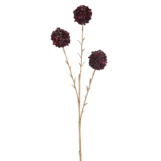 Branche 3 fleurs en plastique rouge 5x12x66 cm