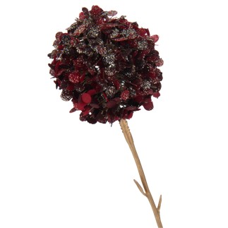 Branche 3 fleurs en plastique rouge 5x12x66 cm