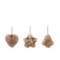 Set di 3 sospensioni natalizie in tessuto beige 11x5,5x16 cm
Set di 3 sospensioni natalizie in tessuto beige 11x5,5x16 cm