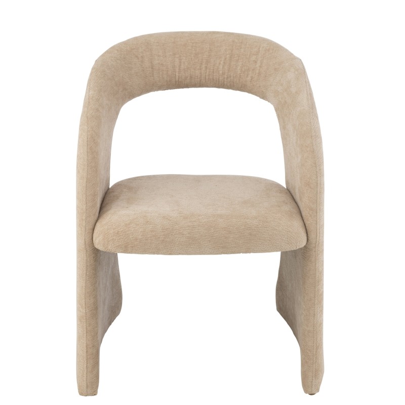 Sillón de tela beige, 66 x 65 x 86 cm