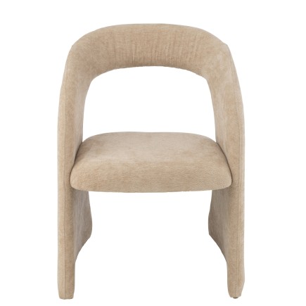 Fauteuil en textile beige 66x65x86cm