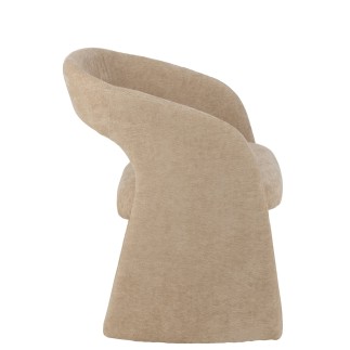 Fauteuil en textile beige 66x65x86cm