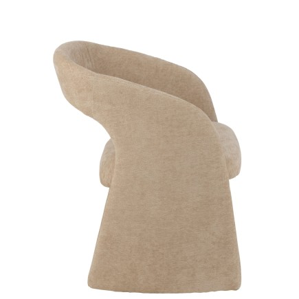 Fauteuil en textile beige 66x65x86cm