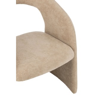 Fauteuil en textile beige 66x65x86cm