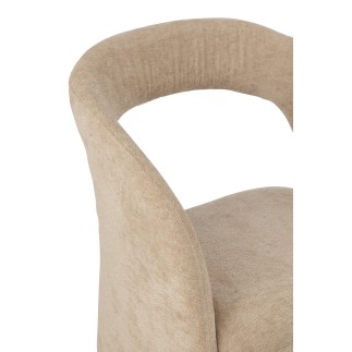 Fauteuil en textile beige 66x65x86cm