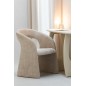 Sillón de tela beige, 66 x 65 x 86 cm