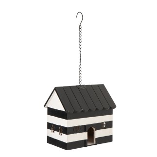 Nichoir suspendu en bois noir et blanc 28x20.3x29.5 cm