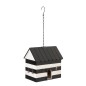 Nichoir suspendu en bois noir et blanc 28x20.3x29.5 cm Nichoir suspendu en bois noir et blanc 28x20.3x29.5 cm