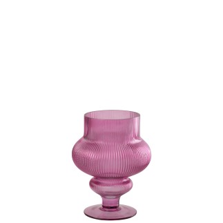 Vaso «Ada» em vidro rosa, 20 x 20 x 25 cm