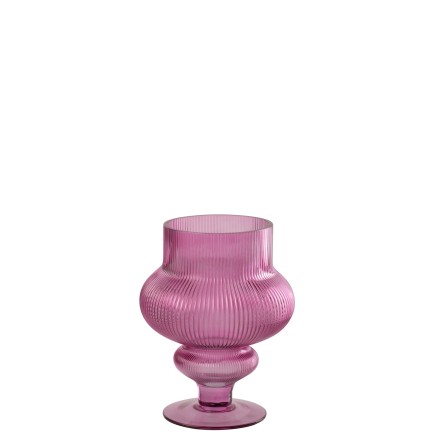 Vaso «Ada» in vetro rosa 20x20x25 cm