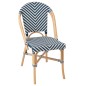 Cadeira de bistrô em vime branco e azul 48x59x86 cm