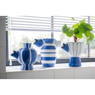 Vaso in ceramica blu 23x12,5x20,7 cm