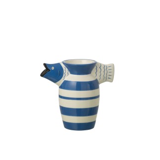 Vase en céramique bleu 23x12.5x20.7 cm