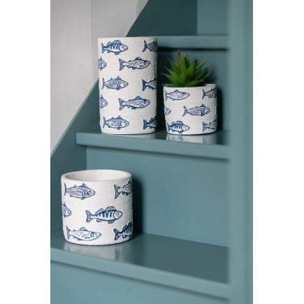Vaso em cimento branco 14x14x13 cm