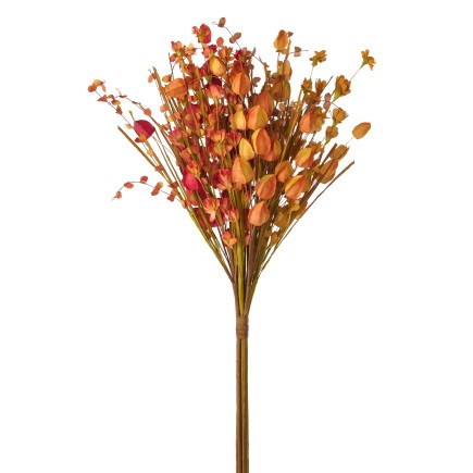 Ramo de flores de papel en tonos burdeos y rojo 35x35x90 cm
