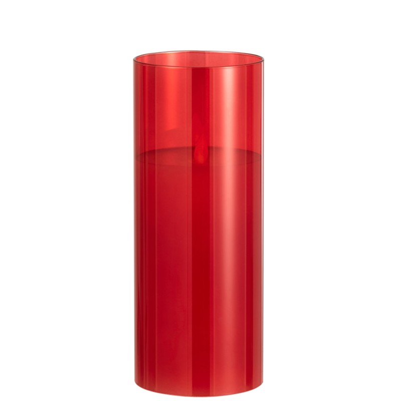 Lampada fotofora in vetro rosso 10x10x25 cm