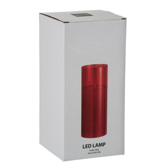 Lampada fotofora in vetro rosso 10x10x25 cm