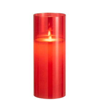 Lampada fotofora in vetro rosso 10x10x25 cm
