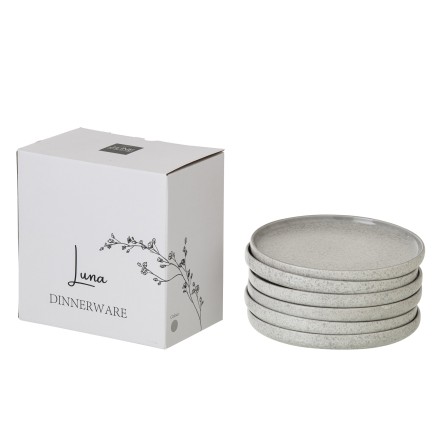Petite assiette en grès gris clair 21x21x2 cm