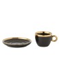 Coffret de 4 tasses et soucoupes en céramique noir 13,6x13,6x1,8 cm Coffret de 4 tasses et soucoupes en céramique noir 13,6x13,6x1,8 cm