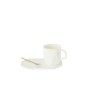 Caneca com colher em cerâmica branca 17,8 x 12,2 x 8 cm