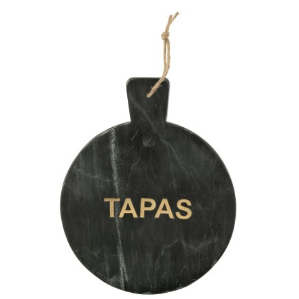 Bandeja redonda para quesos de mármol negro y dorado, 38 x 30 x 1,5 cm