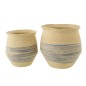 Conjunto de 2 cestos em junco marinho azul e bege 53x53x52 cm Conjunto de 2 cestos em junco marinho azul e bege 53x53x52 cm