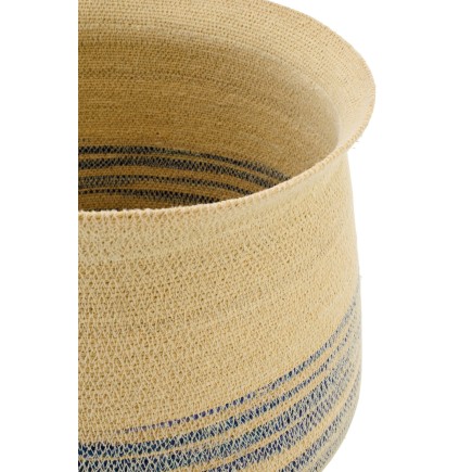 Set di 2 cestini in giunco blu e beige 53x53x52 cm