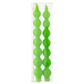 Scatola di 2 candele ritorte 3h in paraffina verde 7.5x3x26 cm
