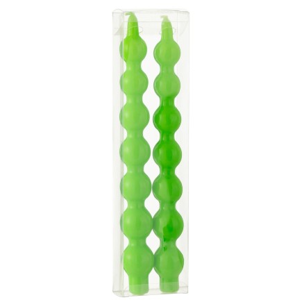 Scatola di 2 candele ritorte 3h in paraffina verde 7.5x3x26 cm