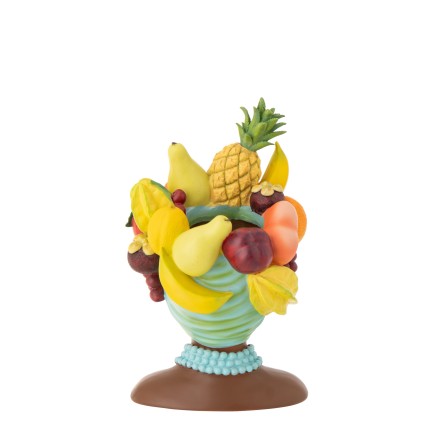 Vaso mulher em poliresina multicolorida 23x21x36,5 cm